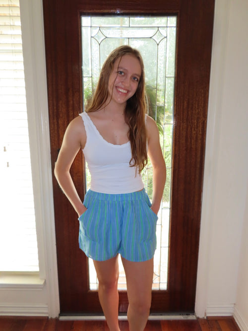 Coastal Drift Striped Shorts